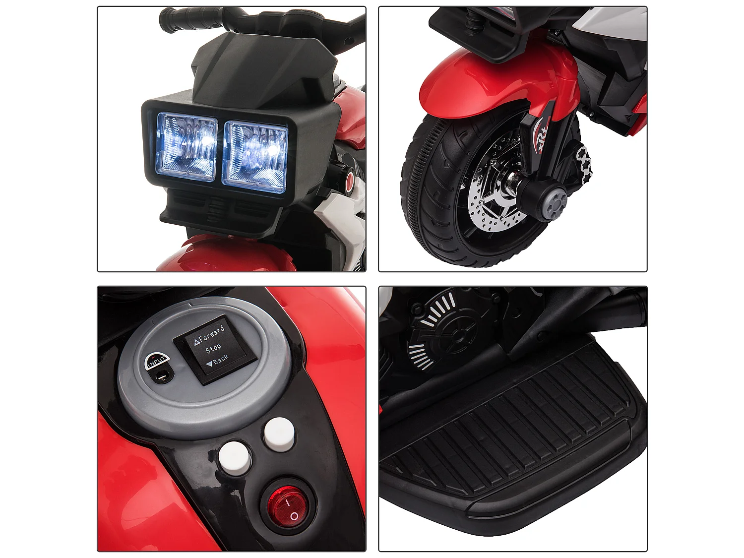 Moto eléctrica infantil rojo 86x42x52 cm HOMCOM