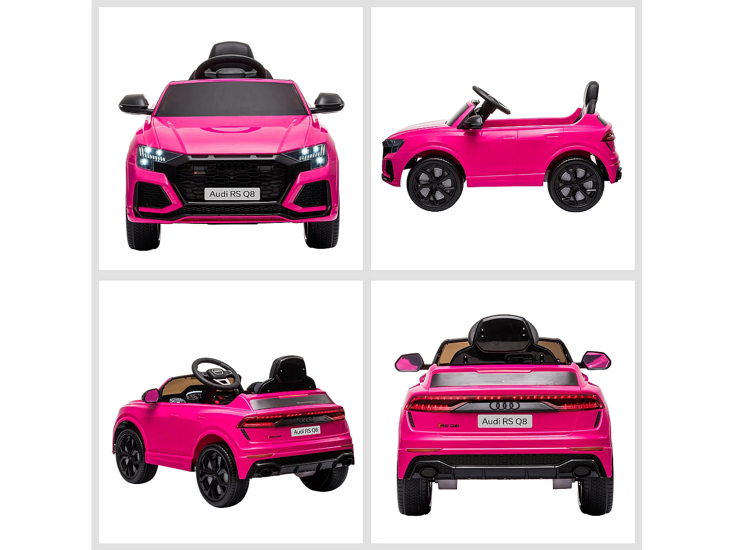 Coche eléctrico para niños rosa 101x62x51 cm HOMCOM