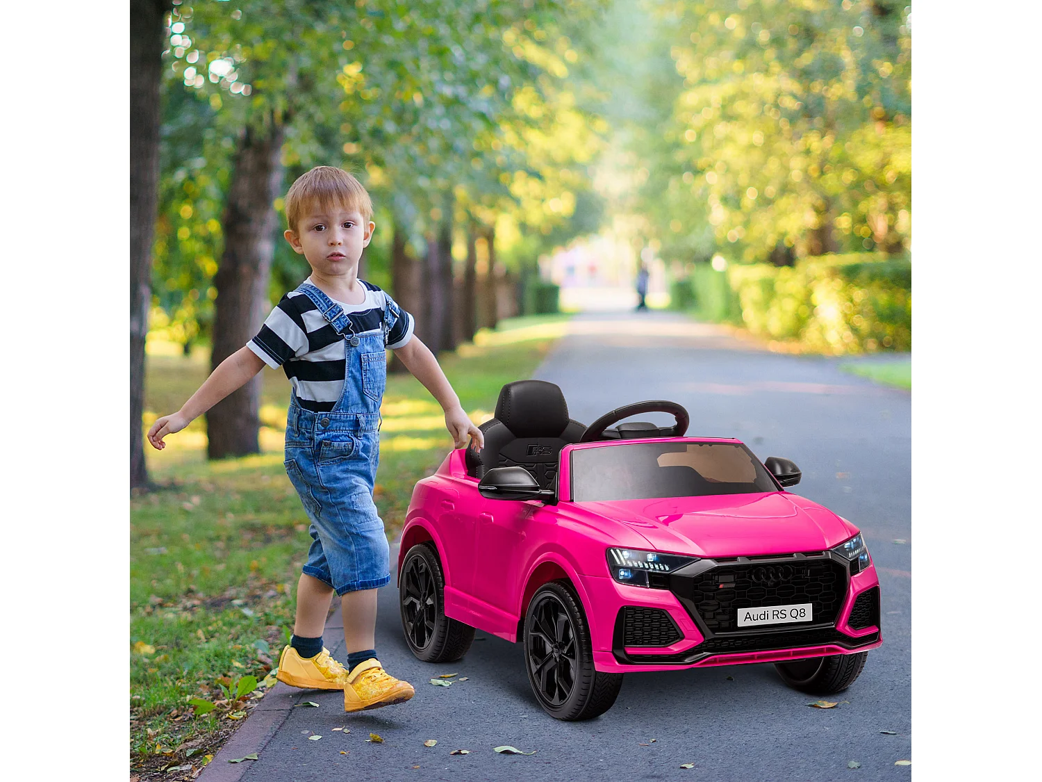 Coche eléctrico para niños rosa 101x62x51 cm HOMCOM