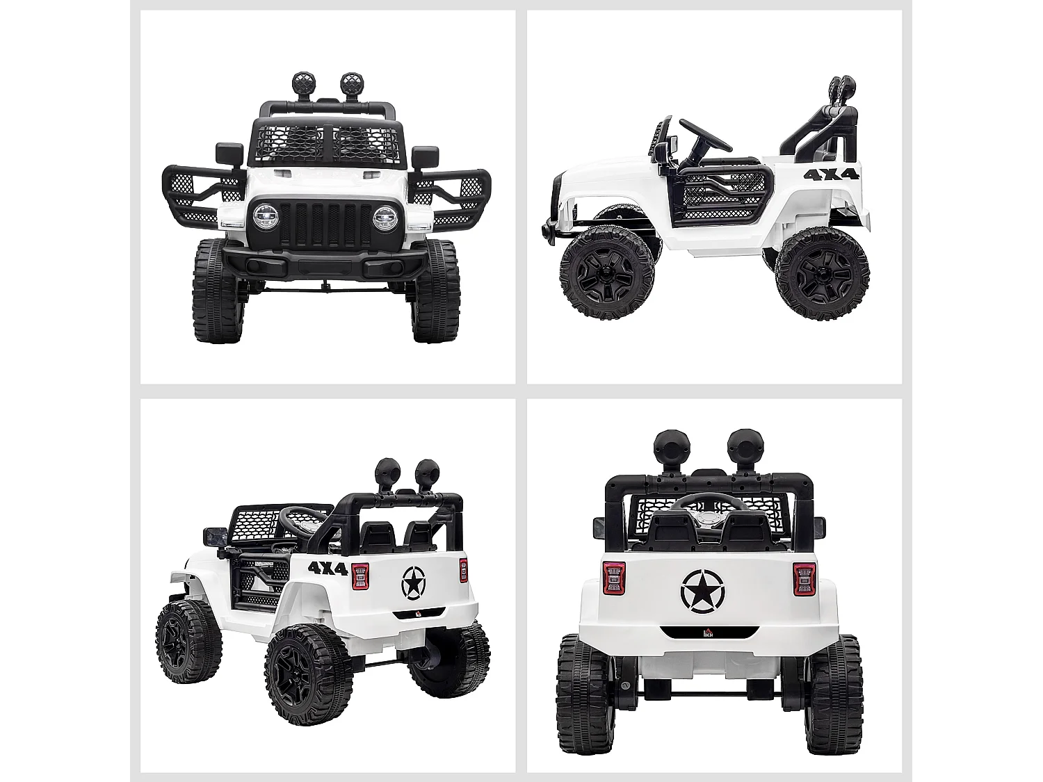 Coche eléctrico todoterreno blanco 100x65x72 cm HOMCOM