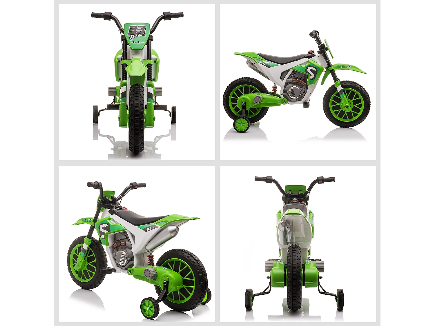 Moto eléctrica para niños verde 106.5x51.5x68 cm HOMCOM