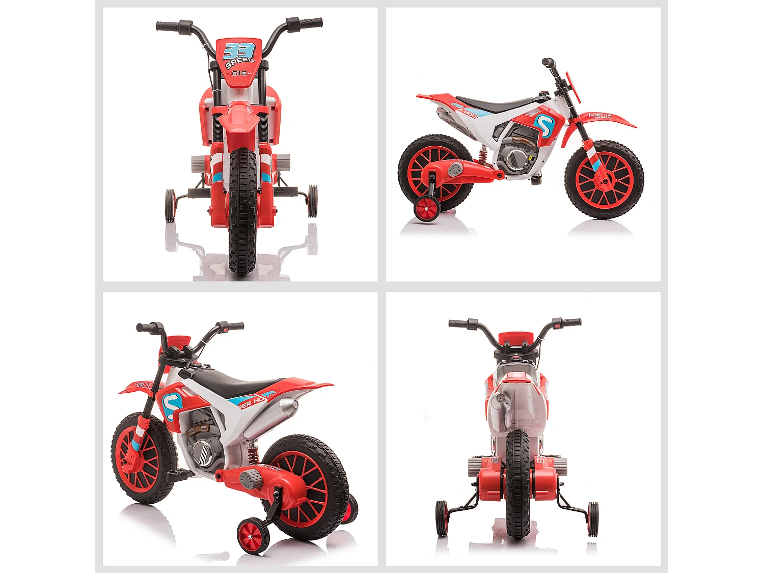 Moto eléctrica para niños rojo 106.5x51.5x68 cm HOMCOM