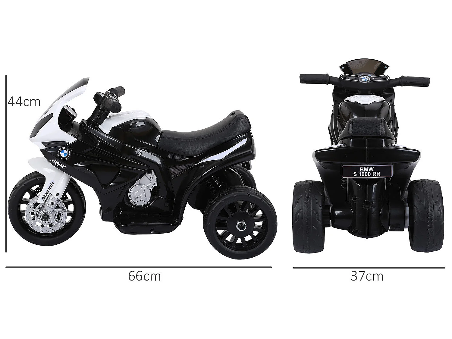 Moto eléctrica infantil negro 66x37x44cm HOMCOM