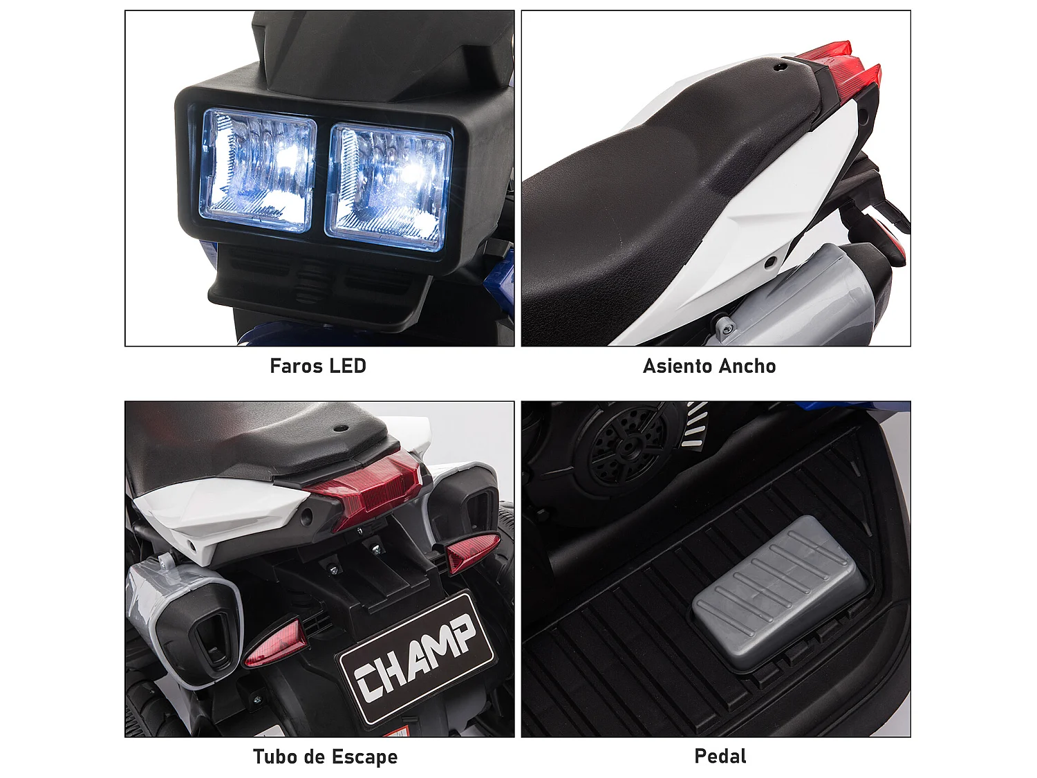 Moto eléctrica infantil azul 86x42x52 cm HOMCOM