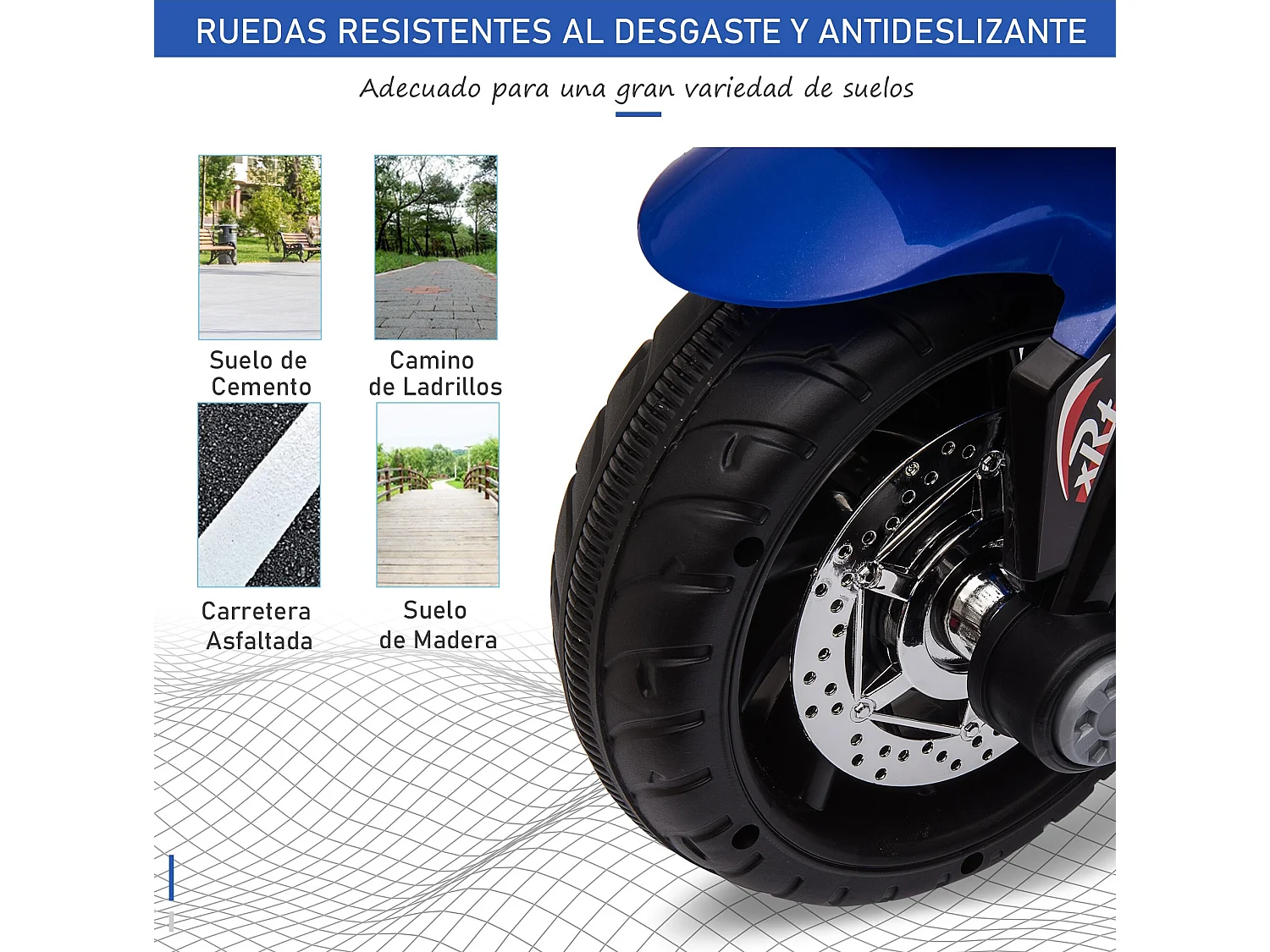 Moto eléctrica infantil azul 86x42x52 cm HOMCOM