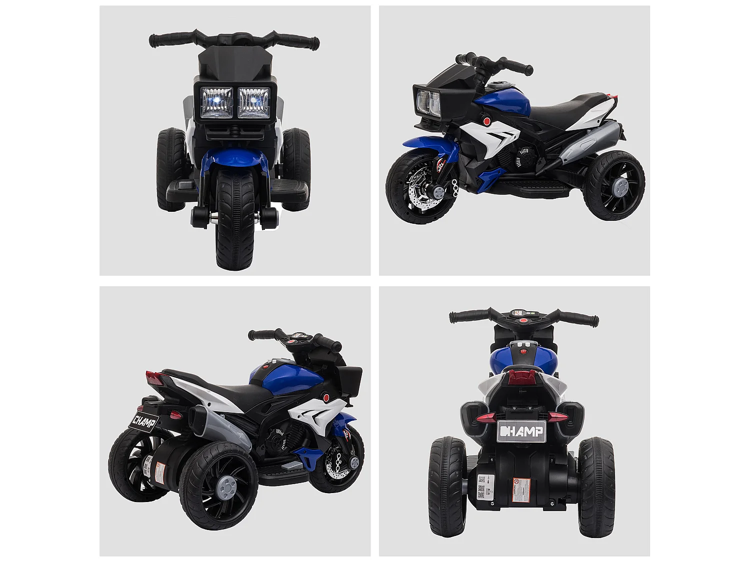 Moto eléctrica infantil azul 86x42x52 cm HOMCOM