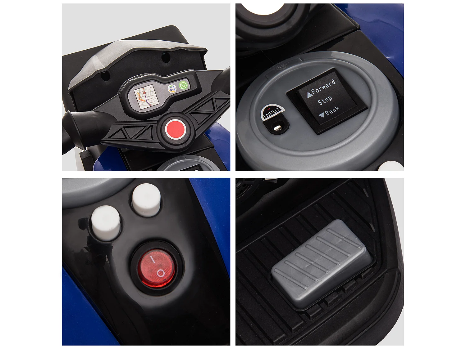 Moto eléctrica infantil azul 86x42x52 cm HOMCOM