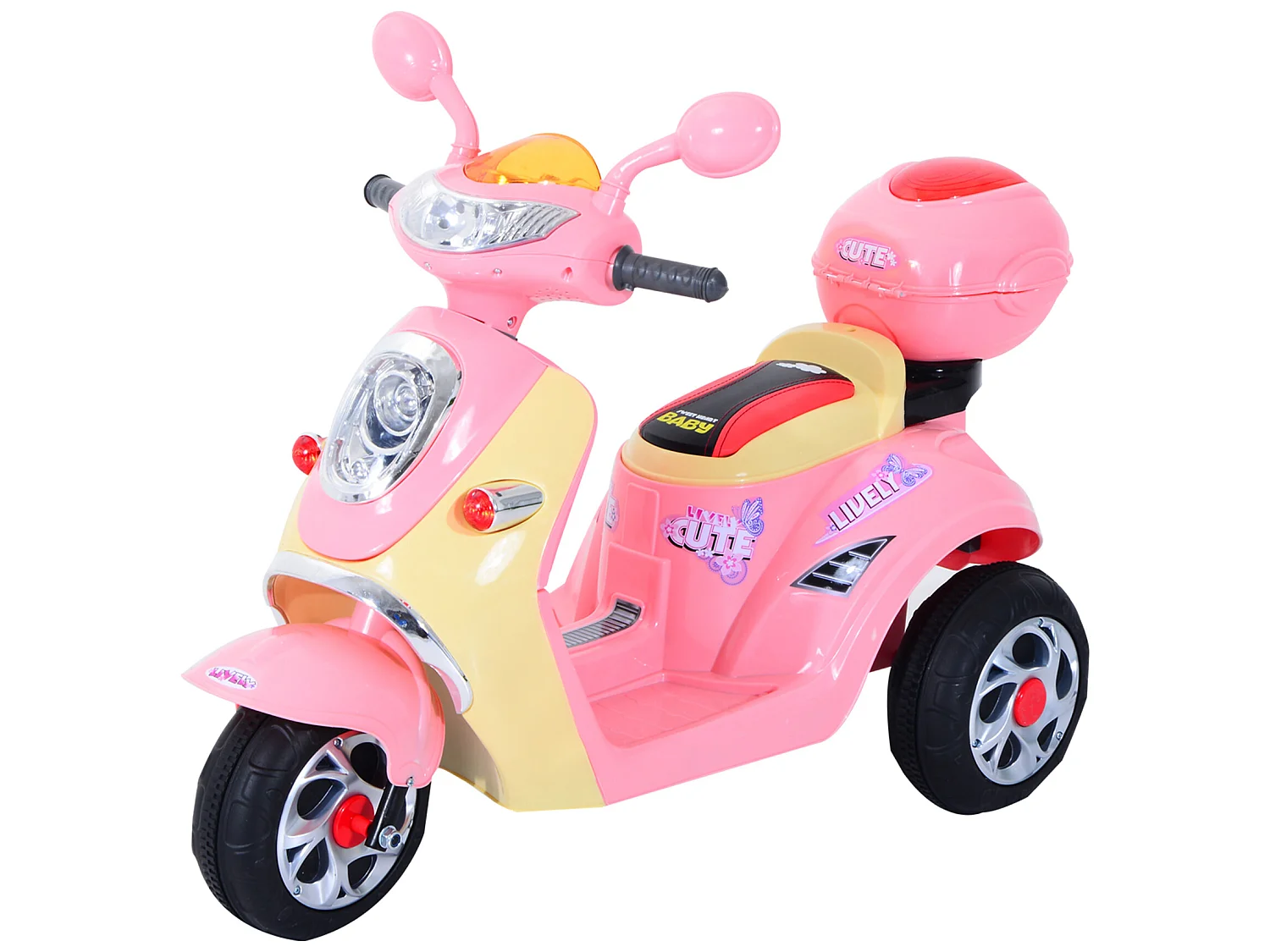 Moto eléctrica infantil rosa 108x51x75 cm HOMCOM