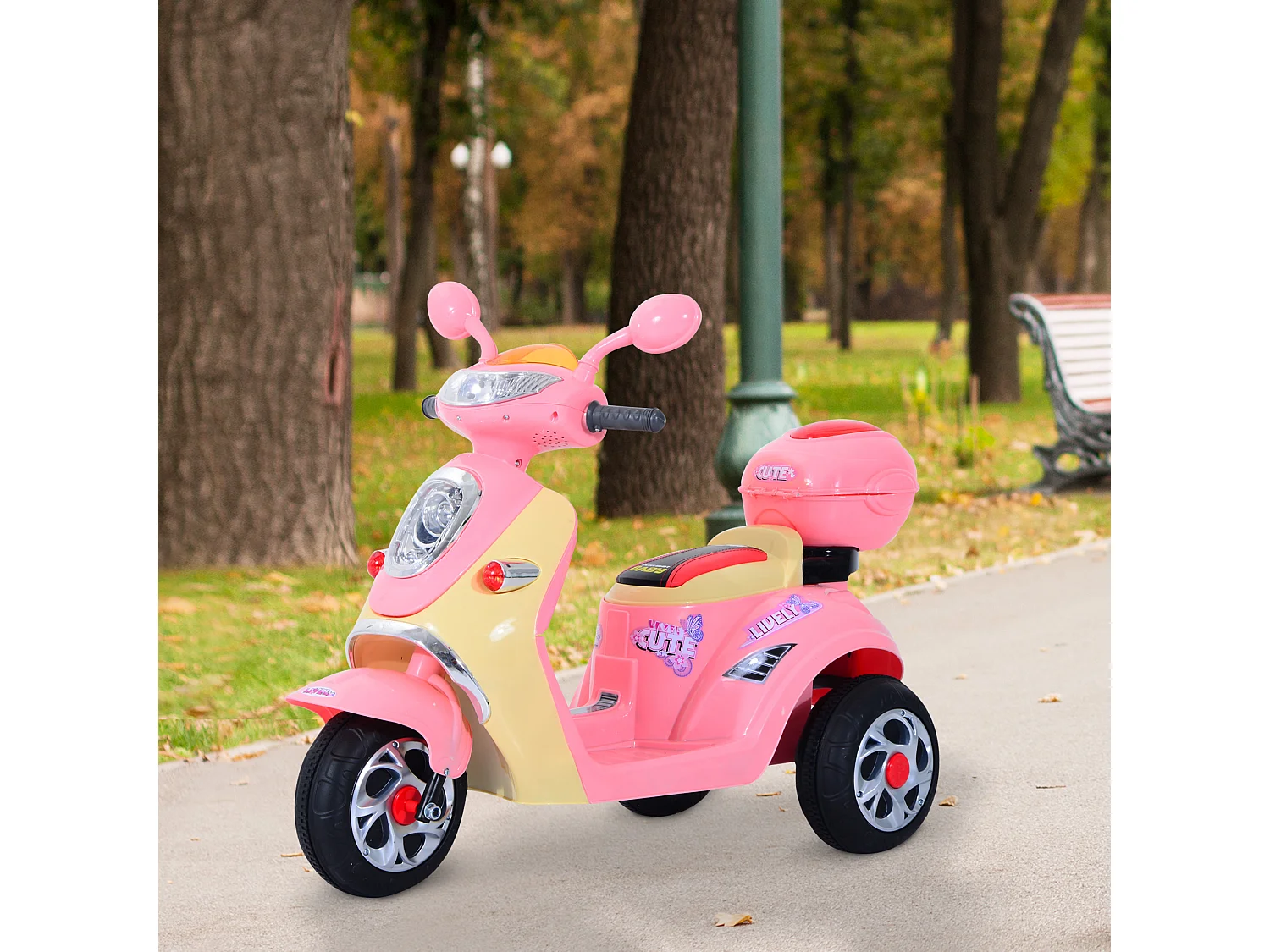 Moto eléctrica infantil rosa 108x51x75 cm HOMCOM