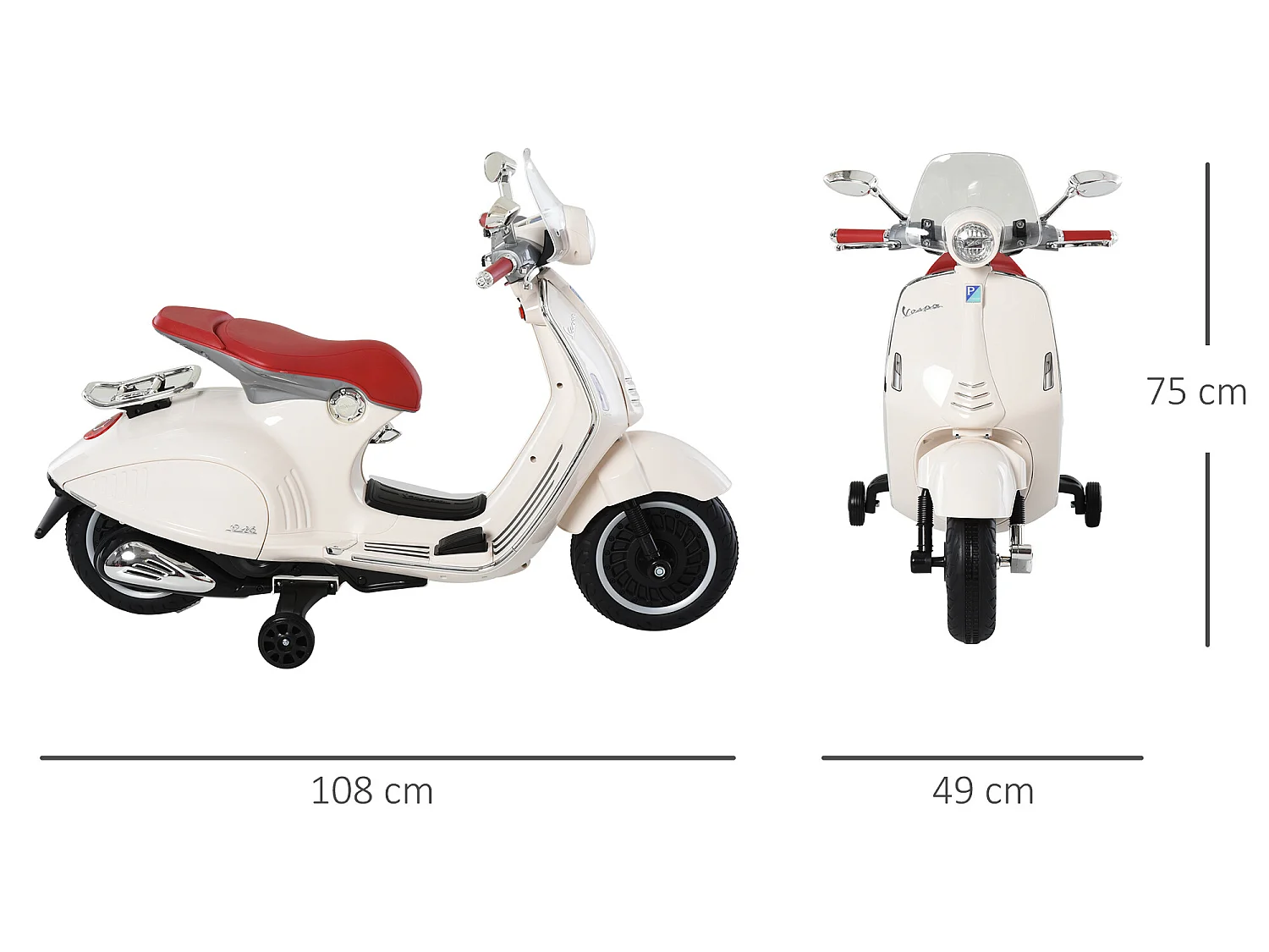 Moto eléctrica blanco 108 x 49 x 75 cm HOMCOM