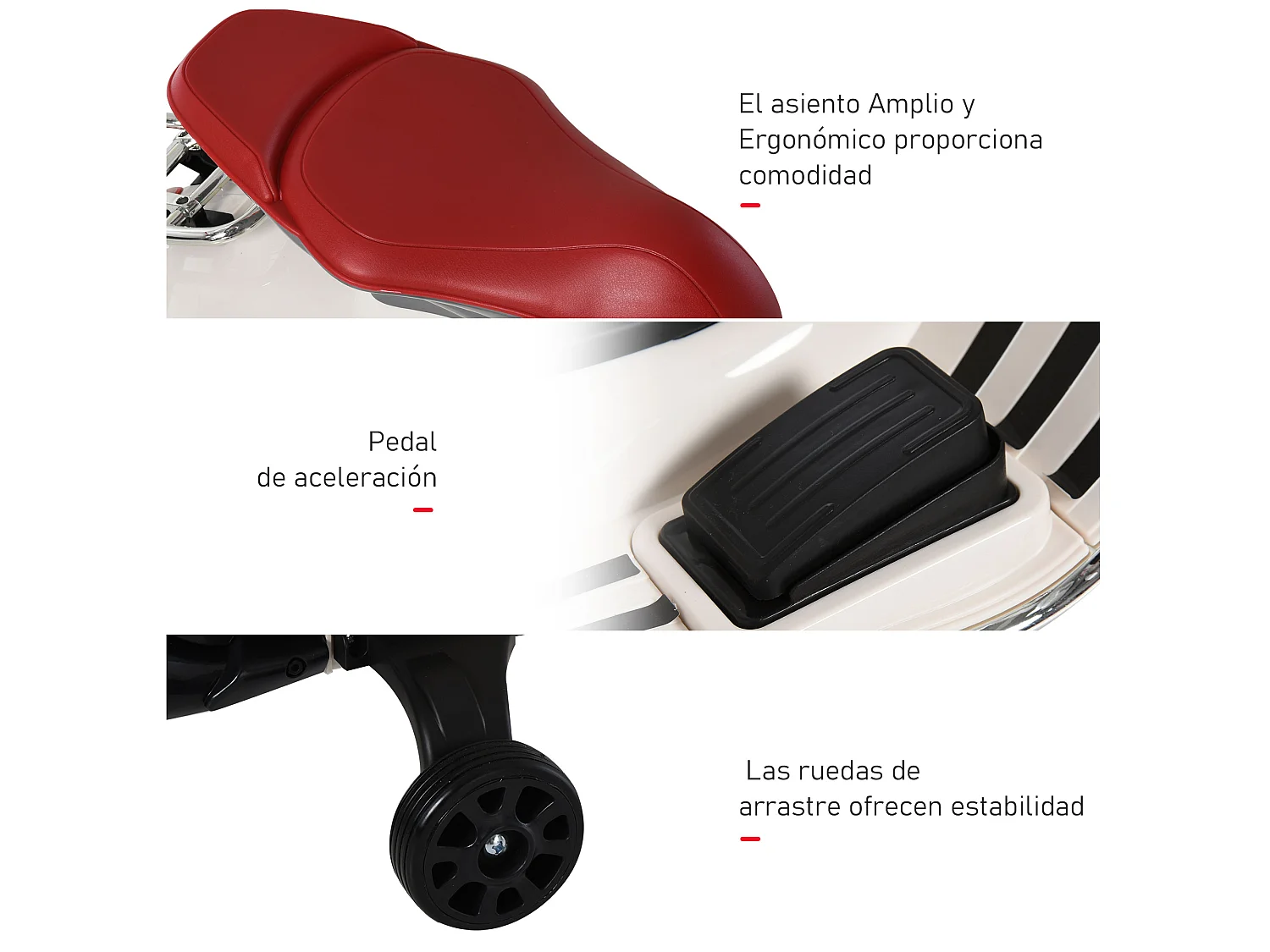 Moto eléctrica blanco 108 x 49 x 75 cm HOMCOM