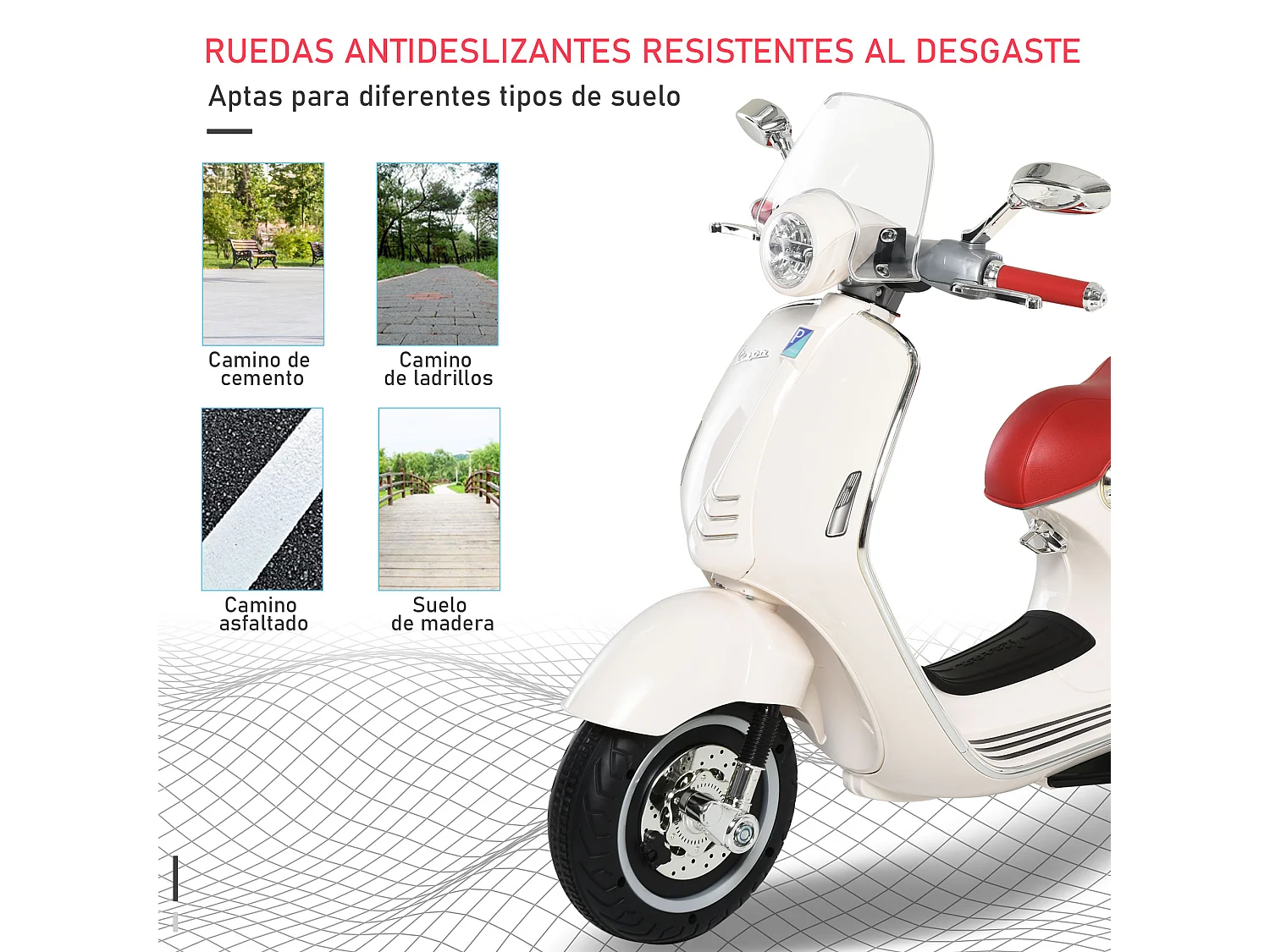 Moto eléctrica blanco 108 x 49 x 75 cm HOMCOM