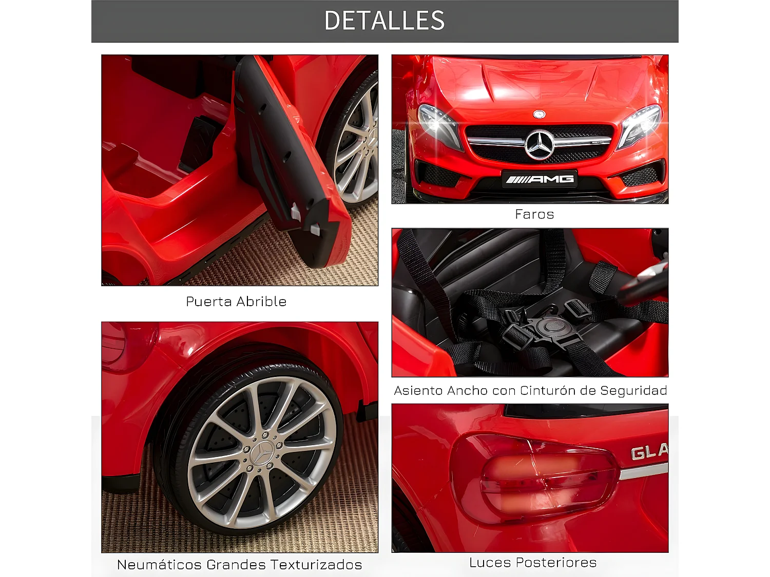 Coche eléctrico rojo 100x58x46cm HOMCOM