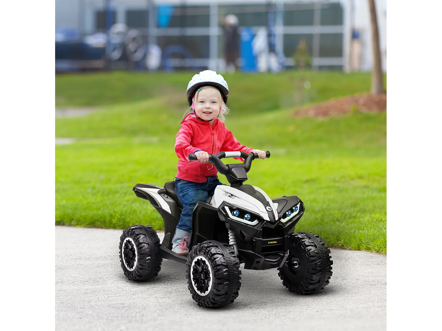 Quad eléctrico infantil blanco 83x53x55.5 cm HOMCOM