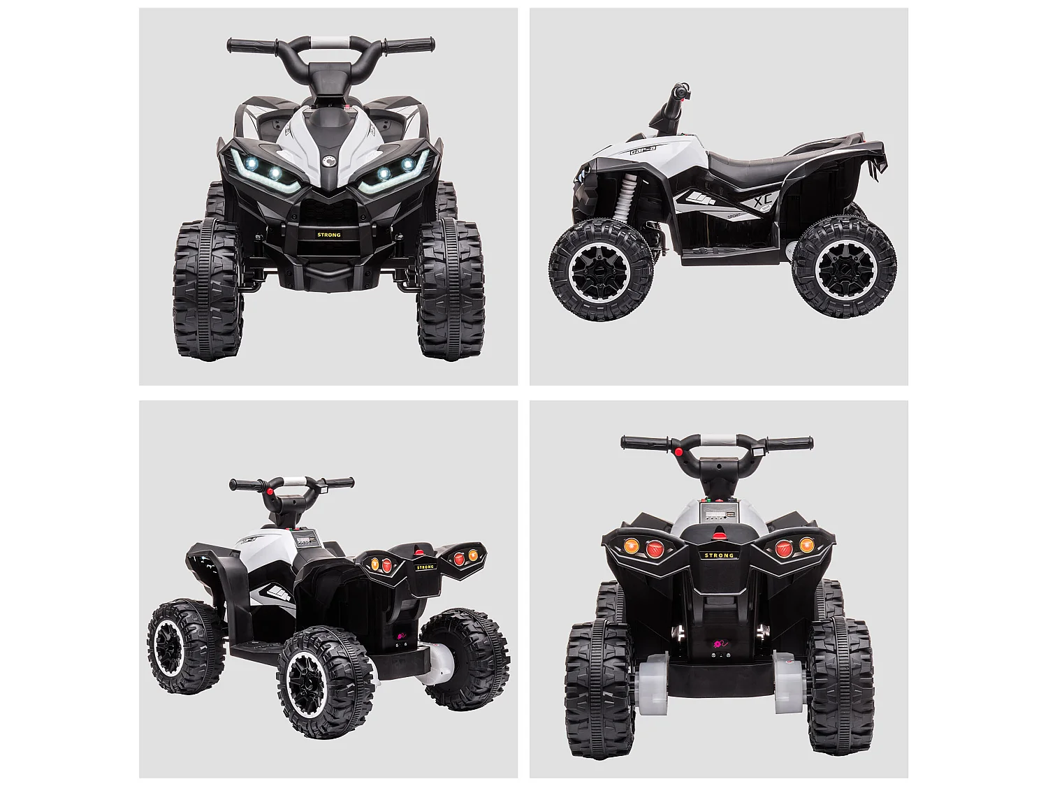 Quad eléctrico infantil blanco 83x53x55.5 cm HOMCOM