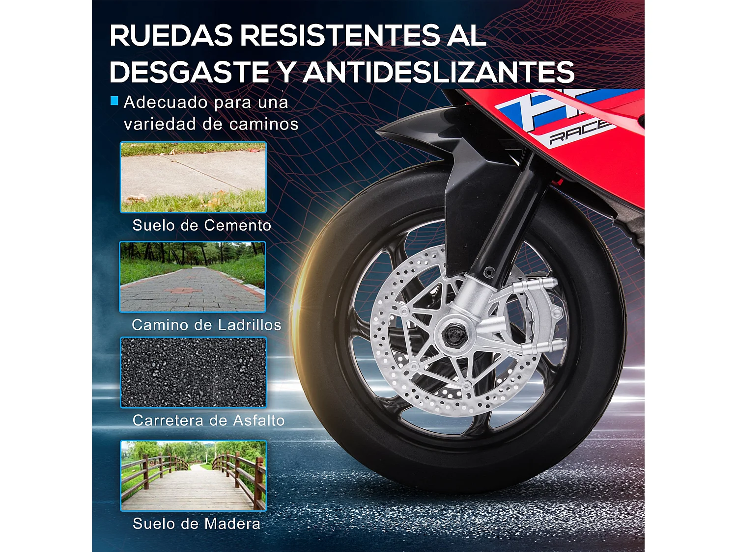 Moto eléctrica infantil rojo 82.5x42x54 cm HOMCOM