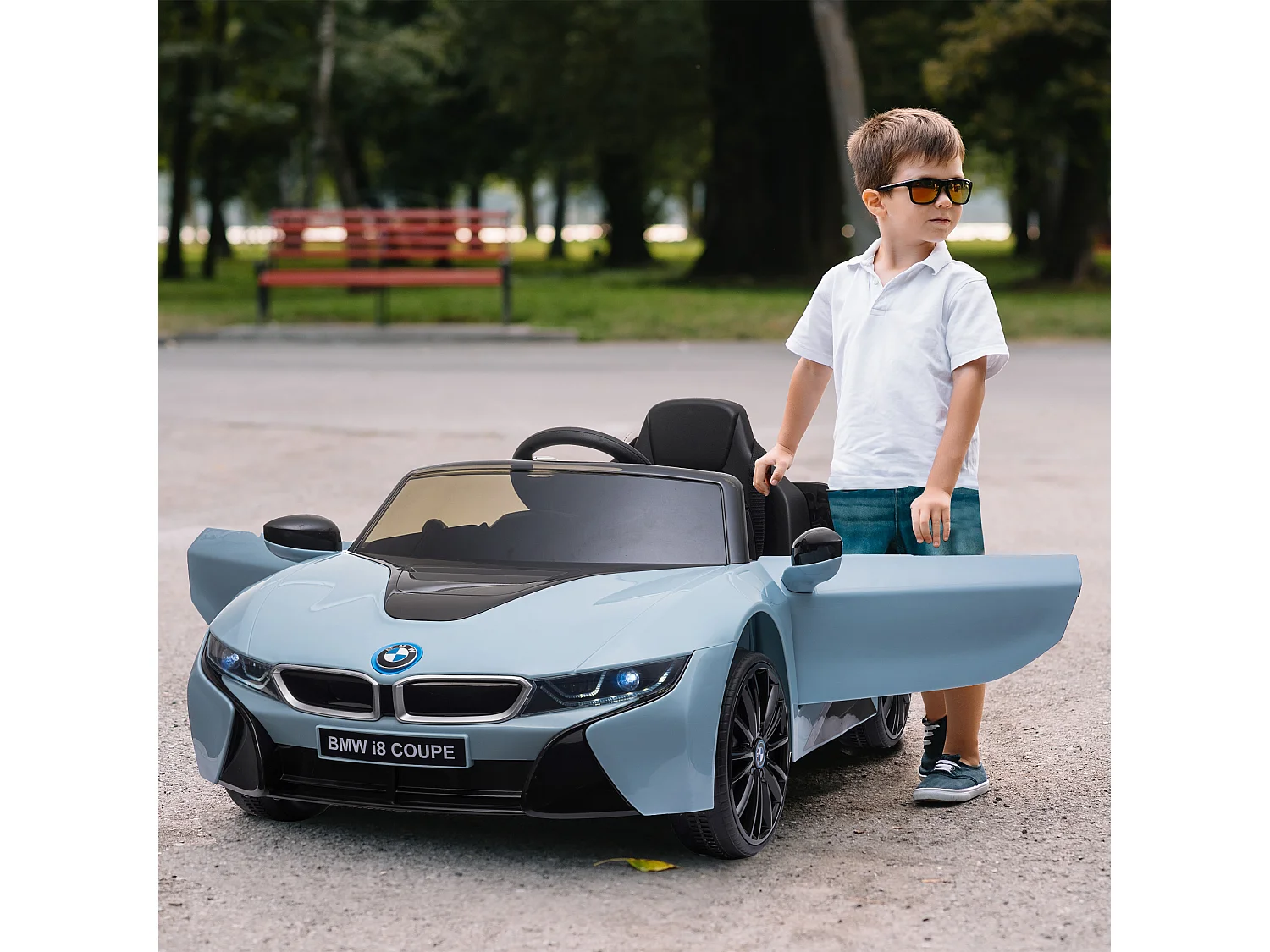 Coche eléctrico para niños azul 115x72.5x46 cm HOMCOM