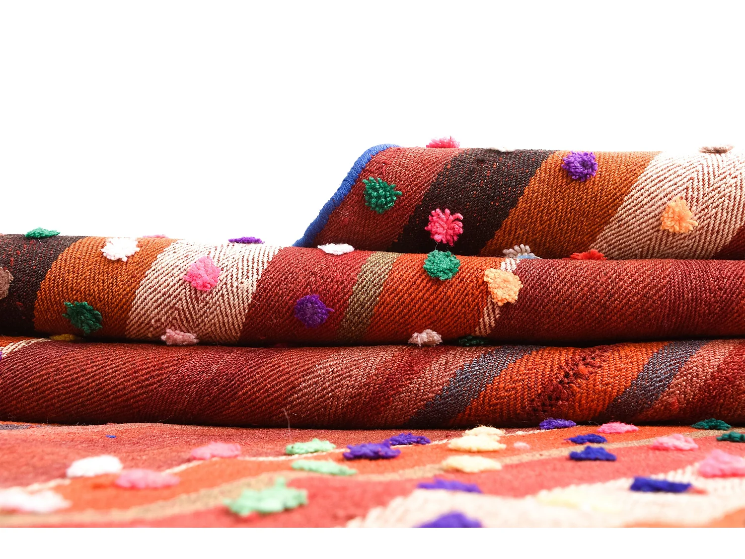 Tapis de laine 114x270 rouge Jajim