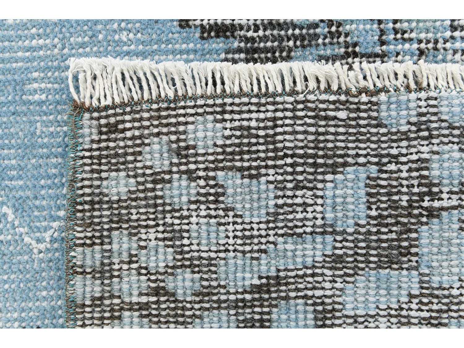 Tapis de laine 170x297 Bleu Ultra Vintage