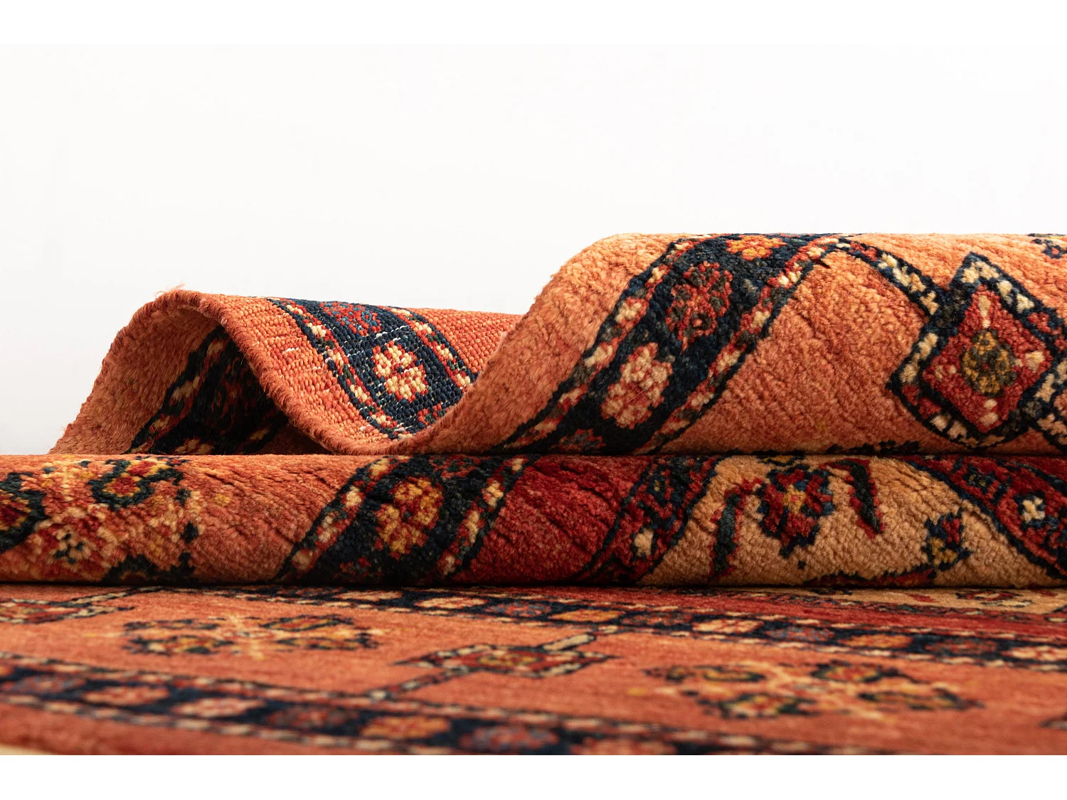 Tapis de laine 103x149 orange Kashkuli