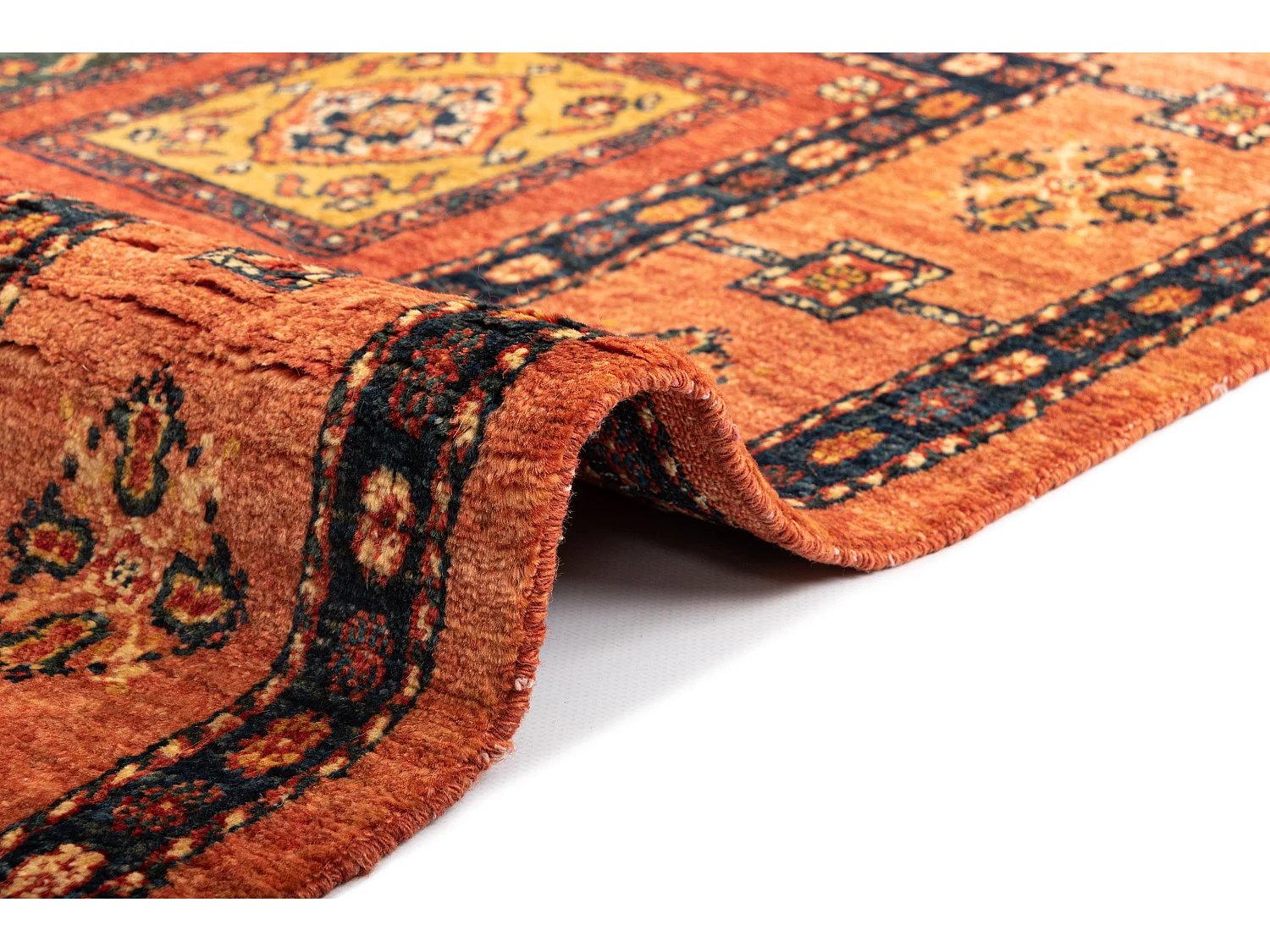 Tapis de laine 103x149 orange Kashkuli