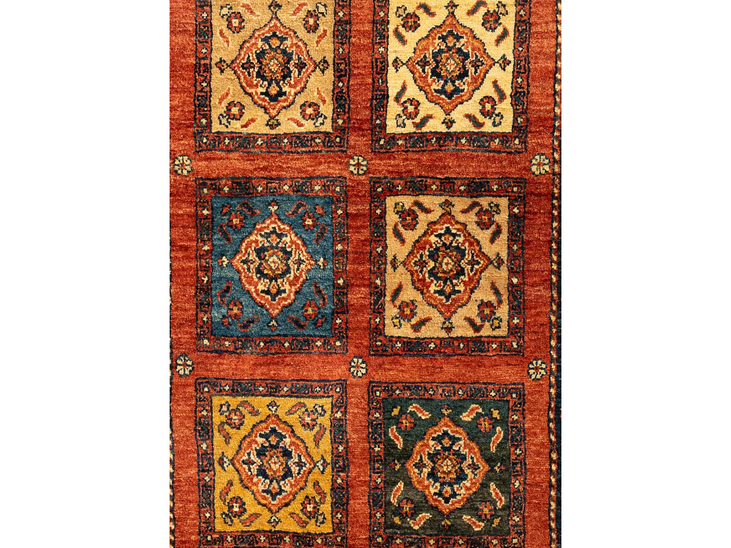 Tapis de laine 103x149 orange Kashkuli