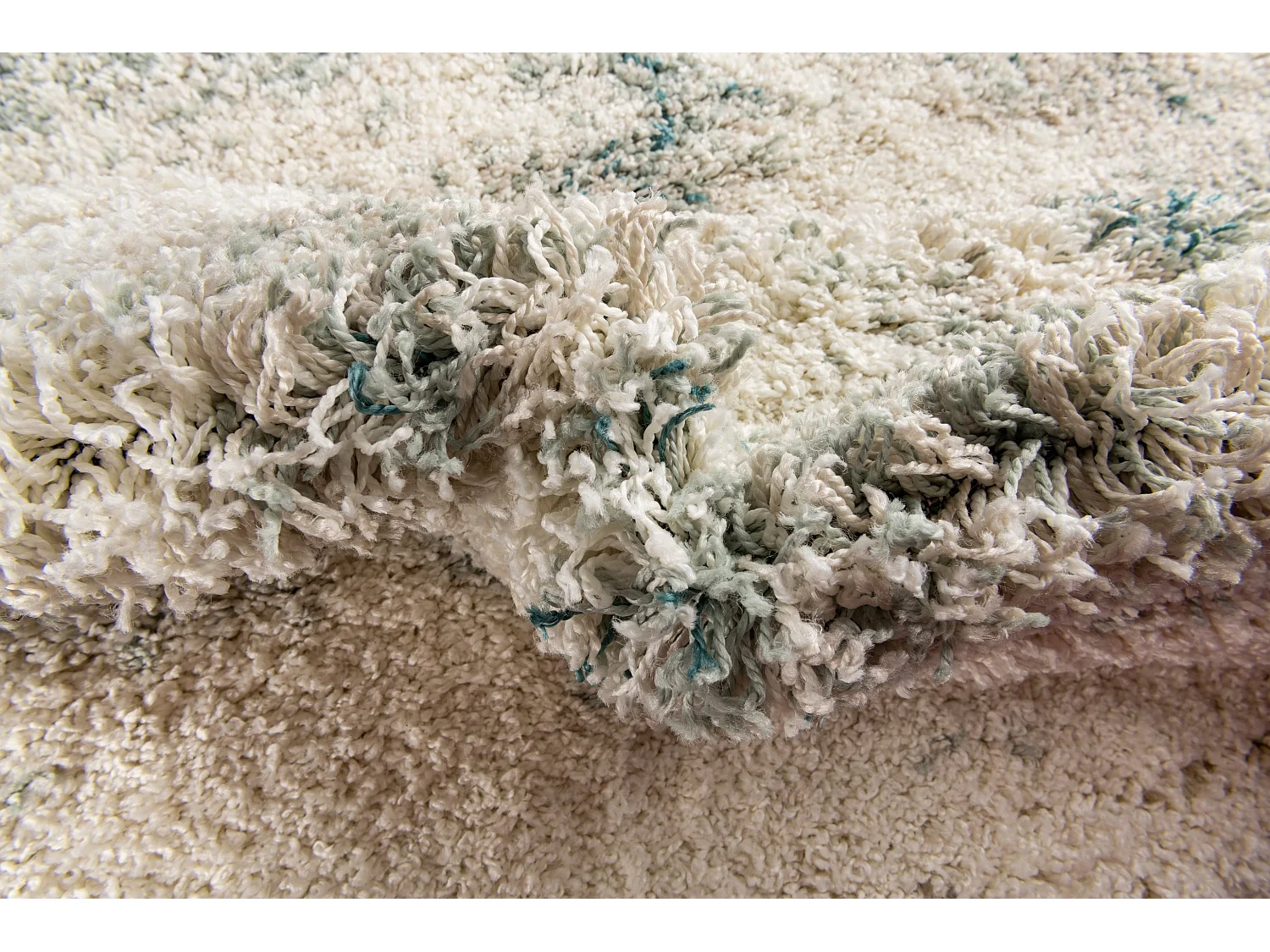 Tappeto shaggy  185x185 beige - verde Lachen Haze