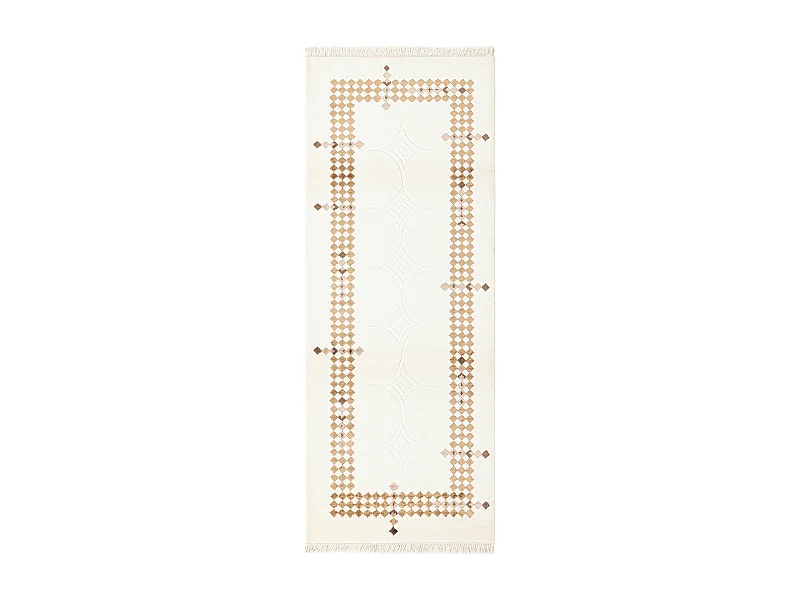 Läufer-Wollteppich 79x203 Beige Darya