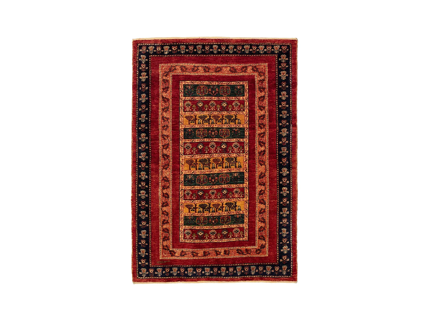 Tapis de laine 108x160 rouge Kashkuli