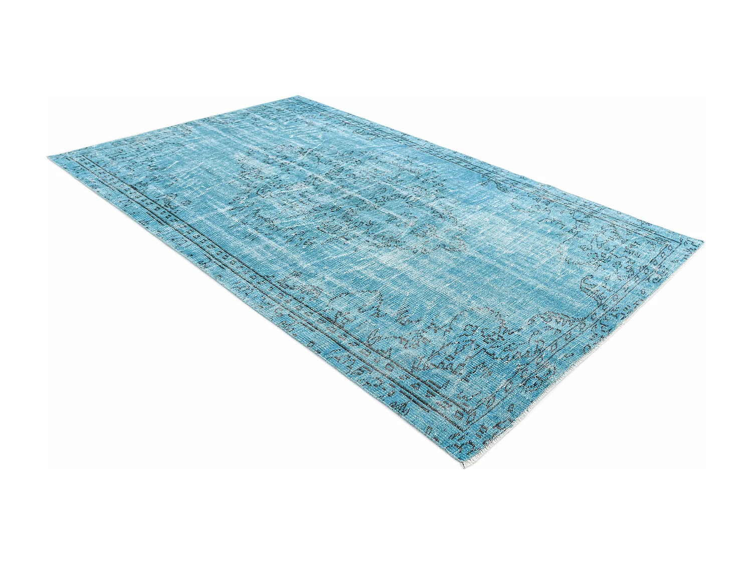Tapis de laine 145x267 Bleu Ultra Vintage