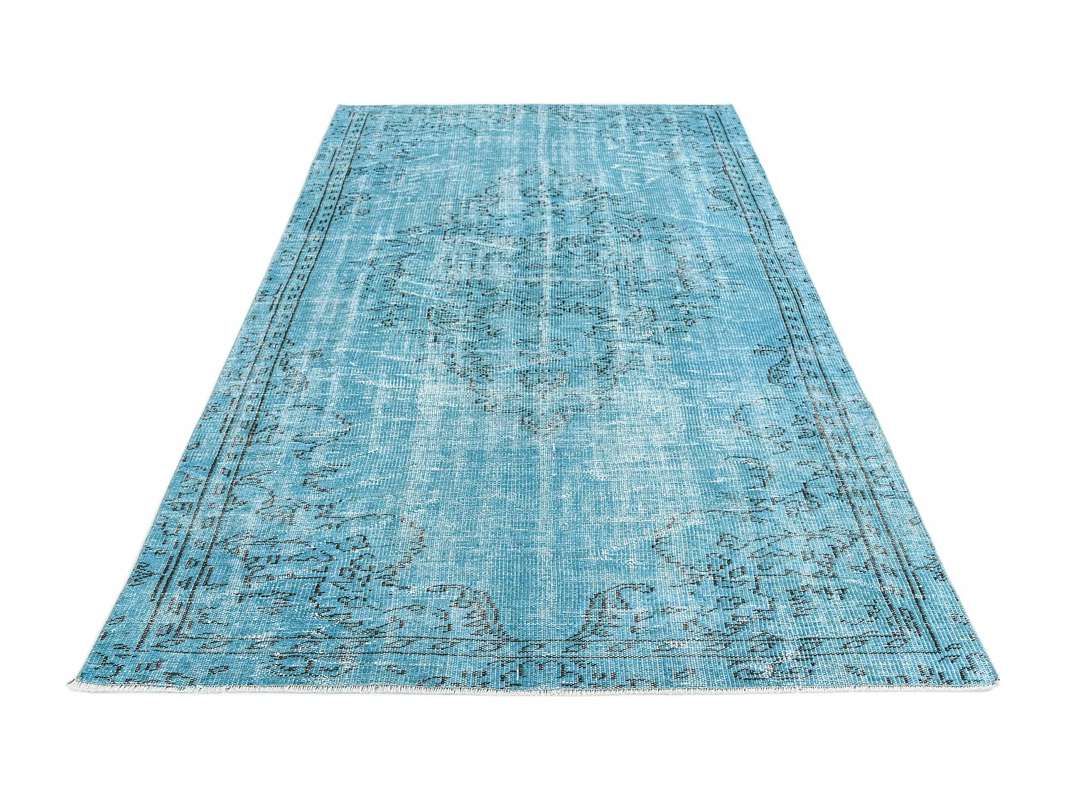 Tapis de laine 145x267 Bleu Ultra Vintage