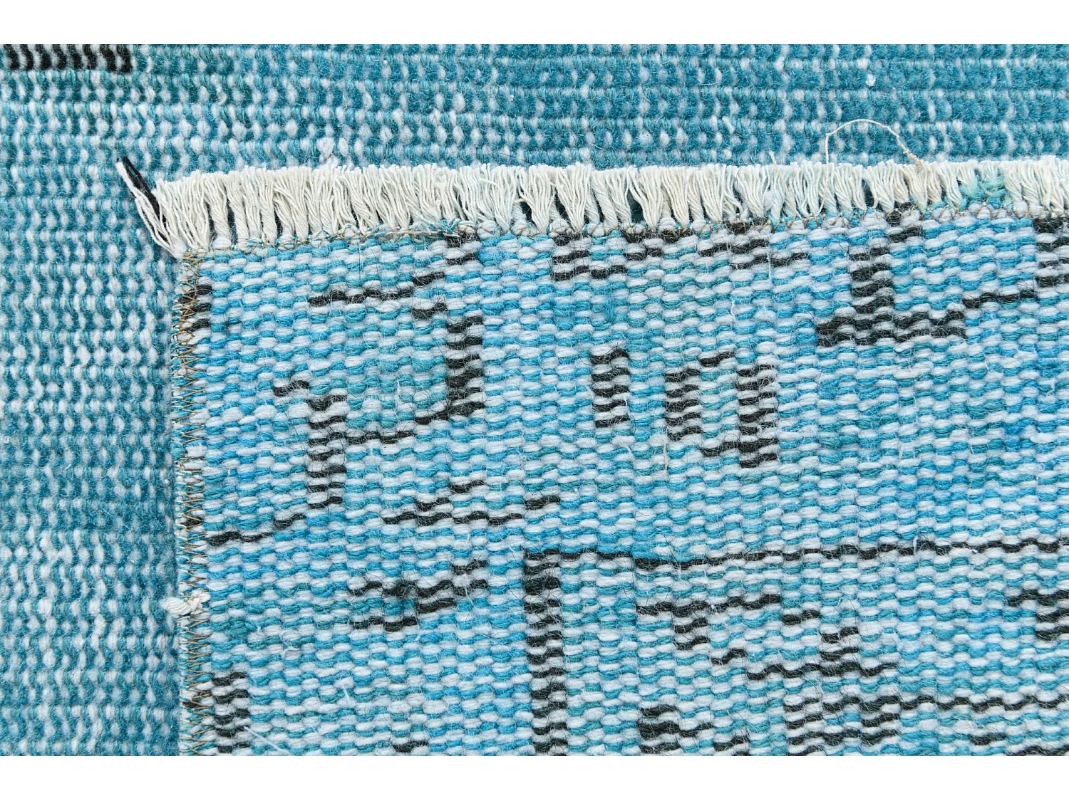 Tapis de laine 145x267 Bleu Ultra Vintage