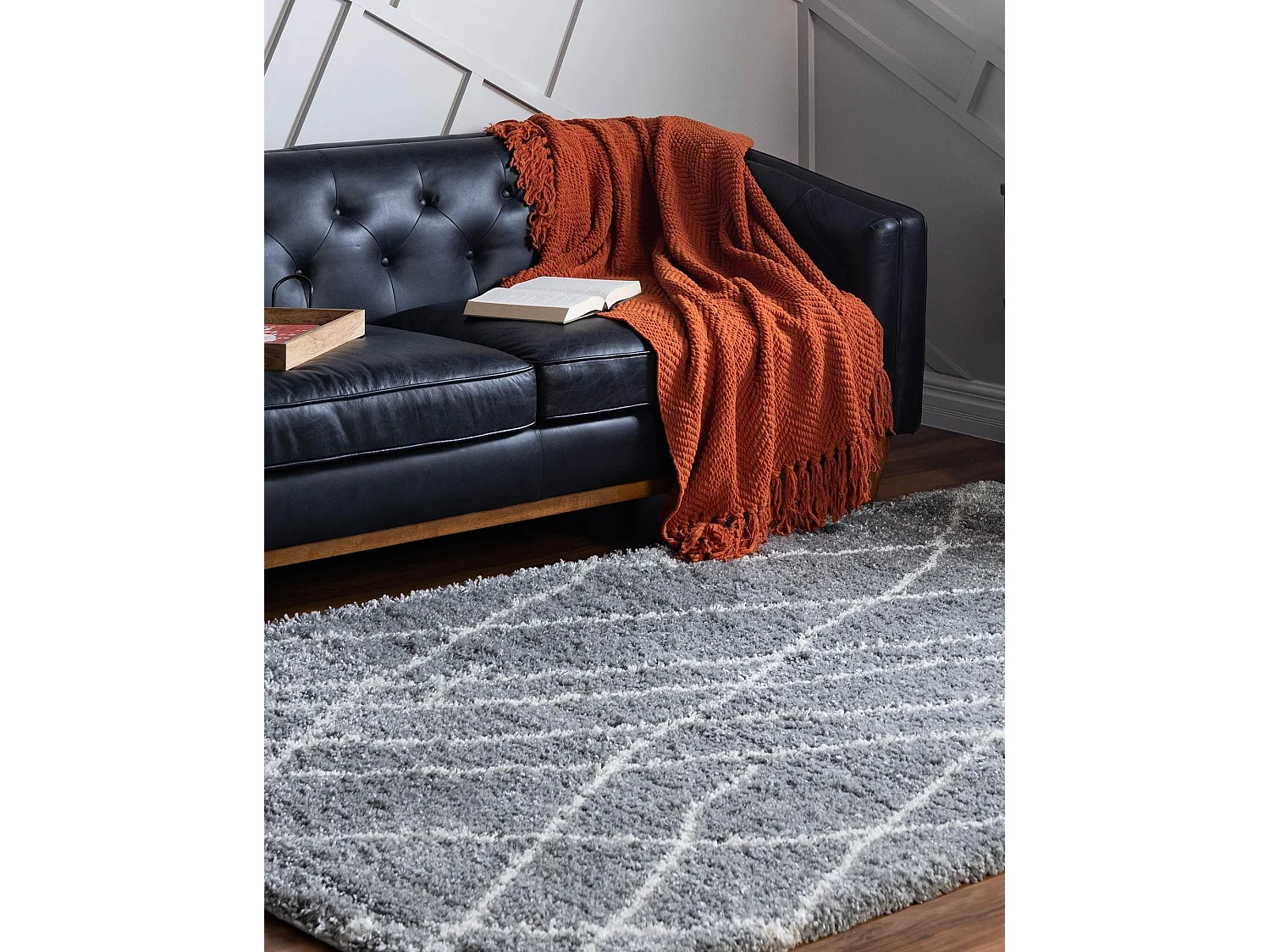 Tapis shaggy 160x245 gris Lachen Fence