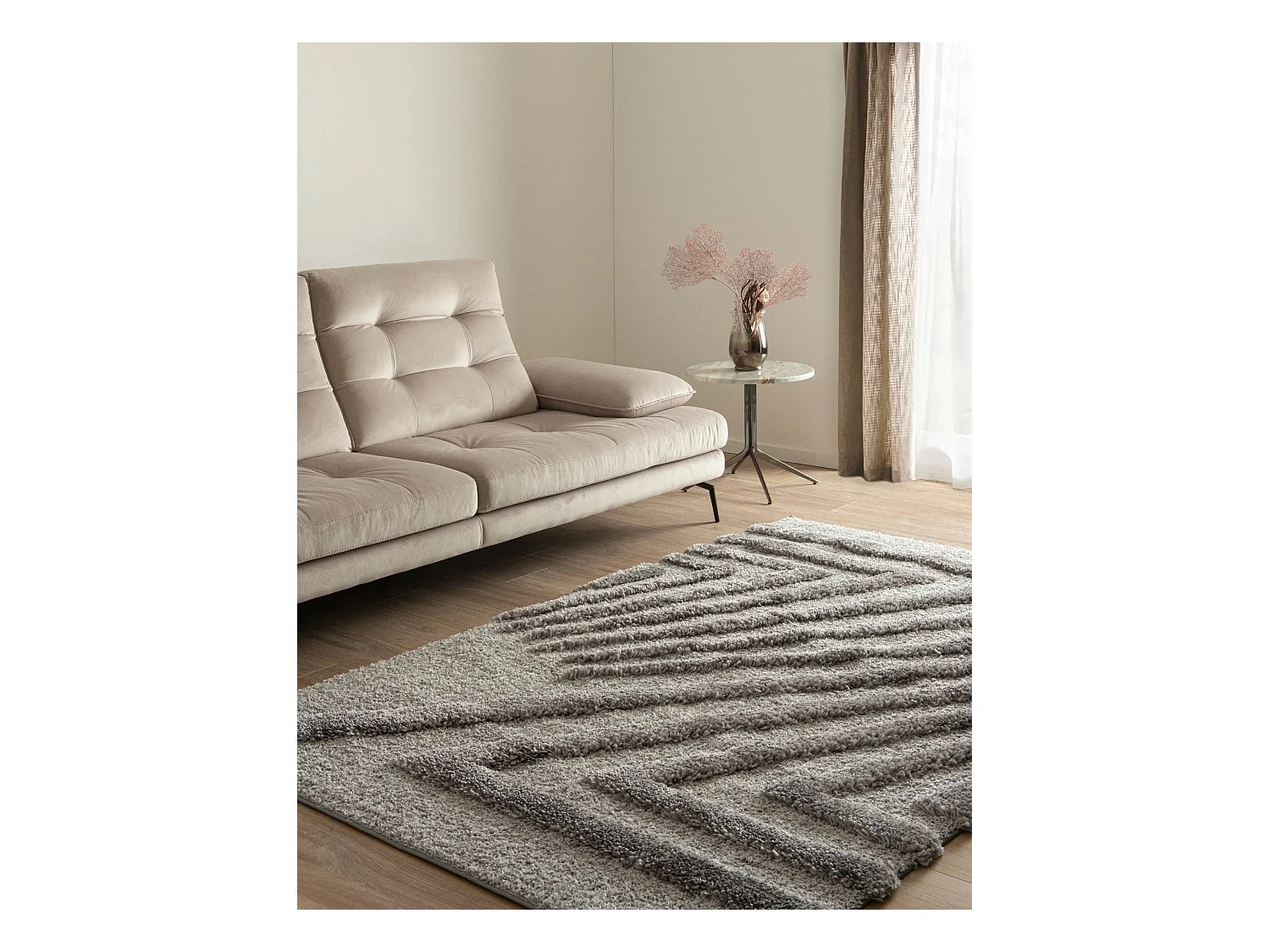 Tapis shaggy 240x305 gris Thun Avis