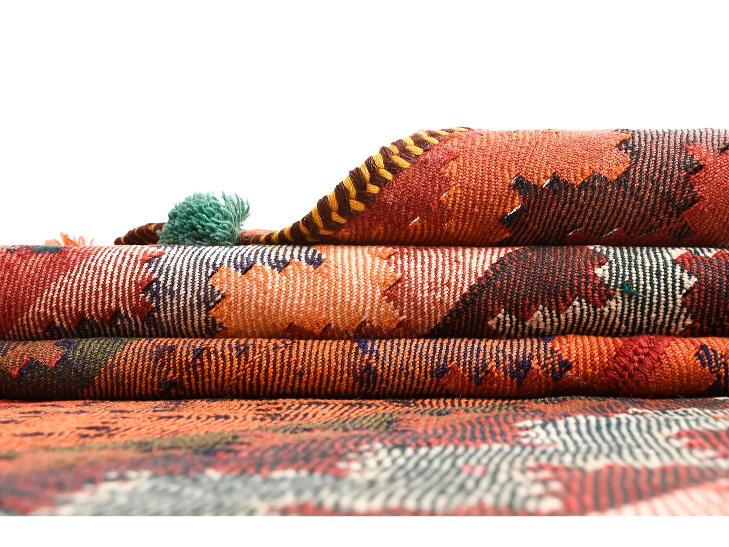 Tapis de laine 147x197 orange Jajim