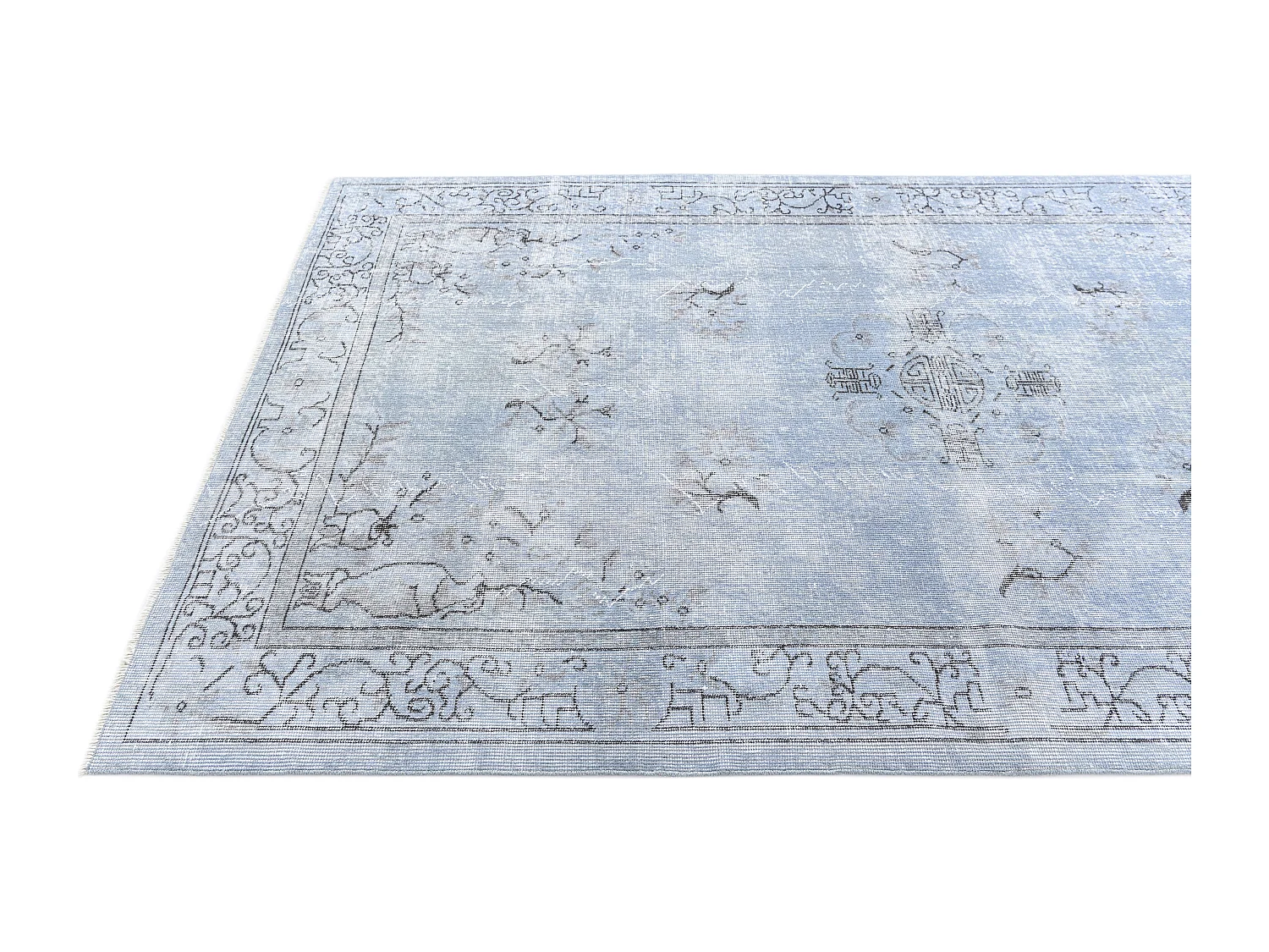 Tapis de laine 160x272 Bleu Ultra Vintage