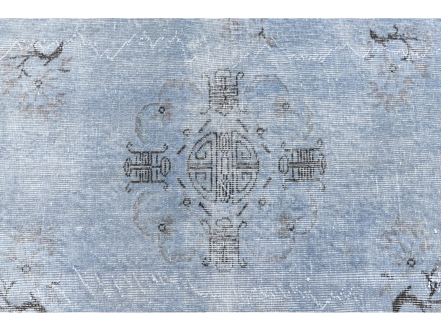 Tapis de laine 160x272 Bleu Ultra Vintage