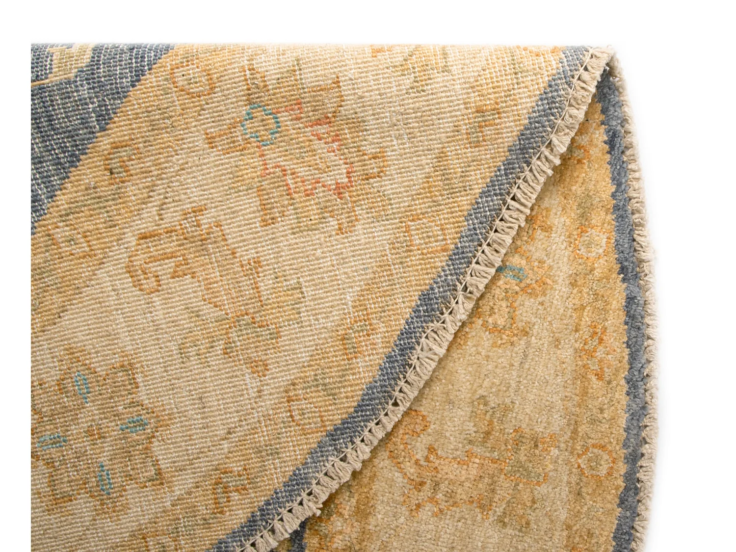 Wollteppich 150x150 Blau Kaizar