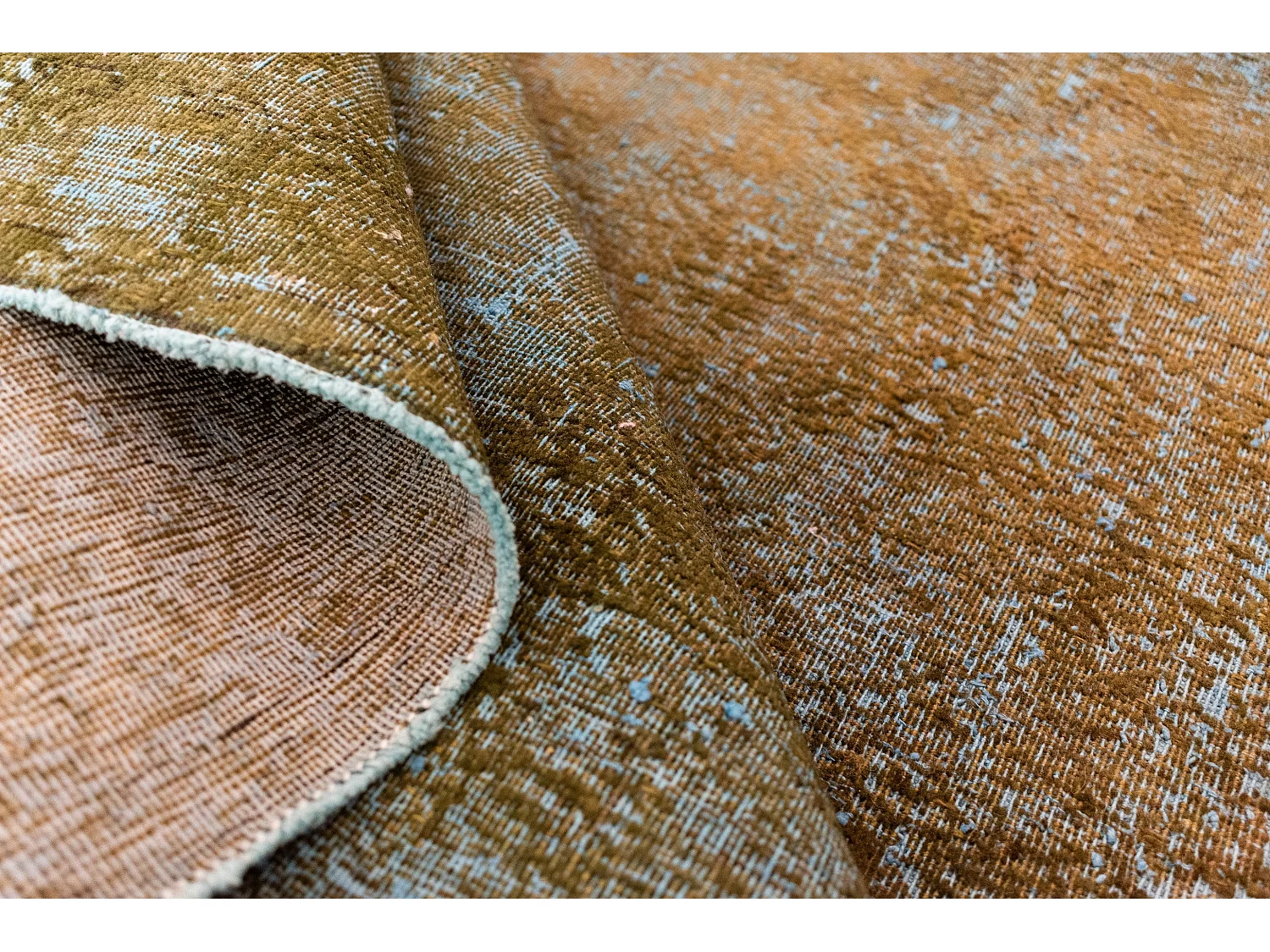 Tapis de laine 111x203 Bleu Vintage Royal