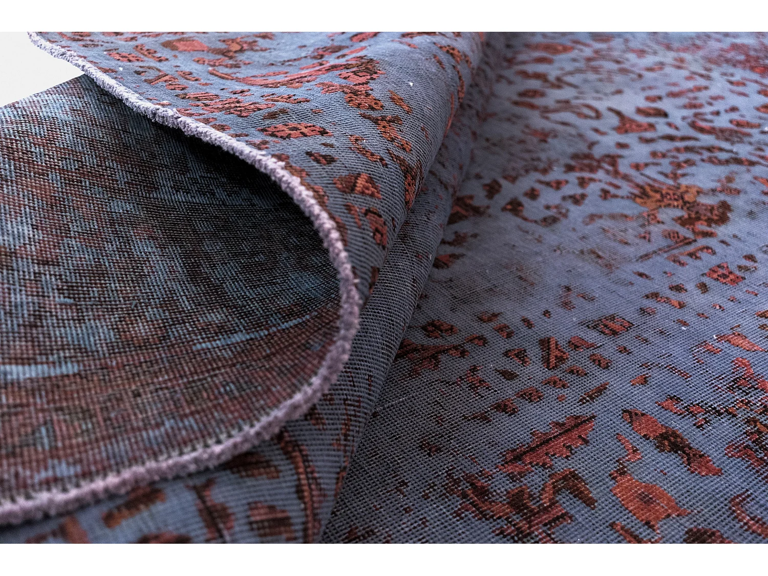 Tapis de laine 189x286 Bleu Vintage Royal