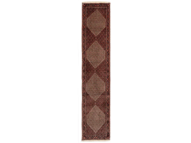 Tapis de couloir en laine 84x387 rouge Bidjar