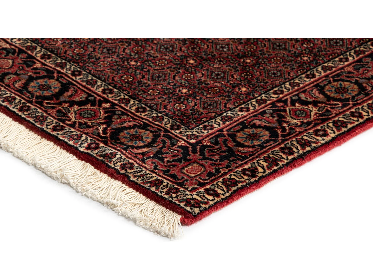 Tapis de couloir en laine 84x387 rouge Bidjar