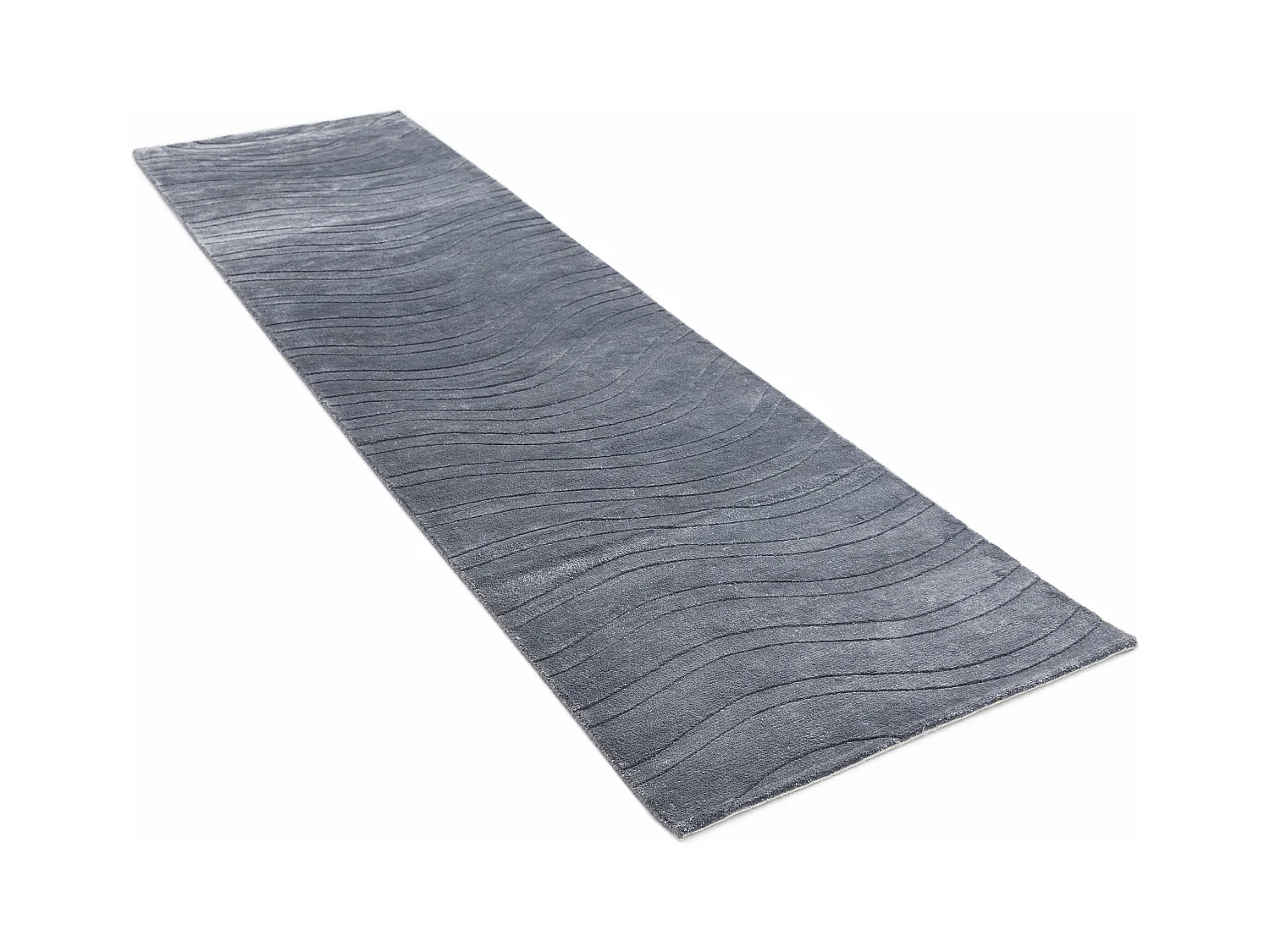 Tapis de couloir en laine 84x300 gris Darya