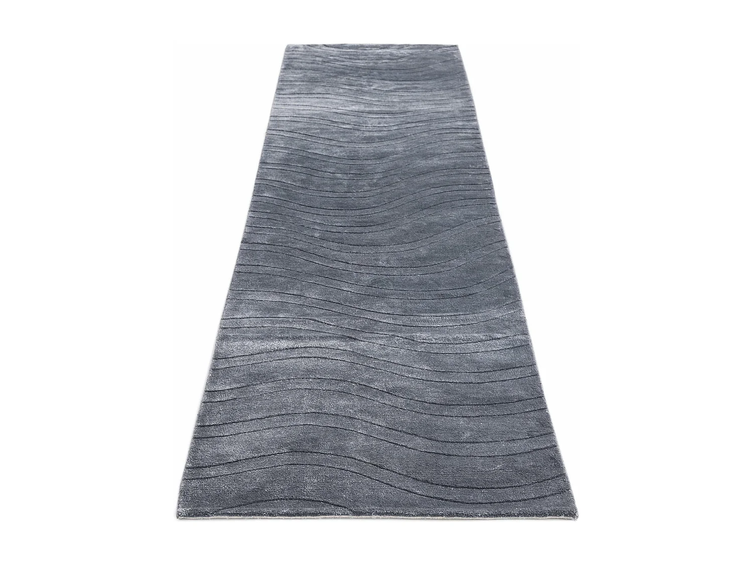 Tapis de couloir en laine 84x300 gris Darya
