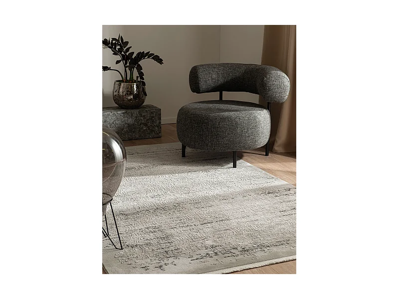 Teppich 125x185 Grau Schwarz Davos Charme