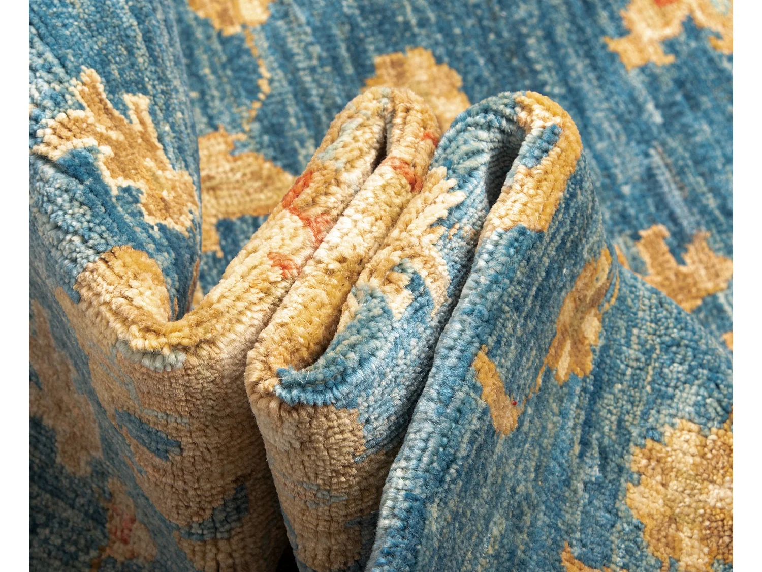 Tapis de laine 200x202 Bleu Kaizar