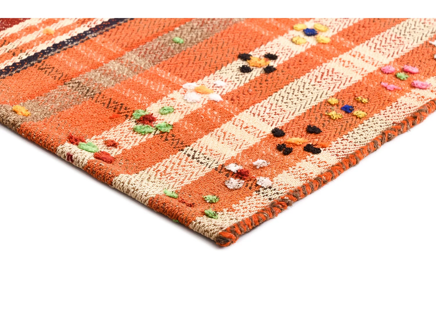 Tapis de laine 165x190 rouge Jajim