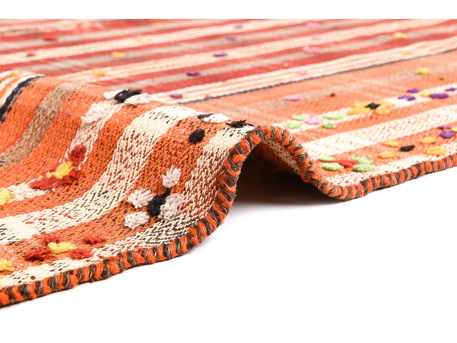 Tapis de laine 165x190 rouge Jajim