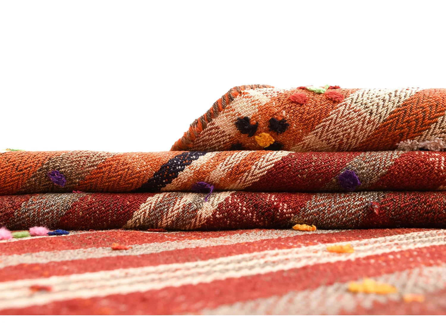 Tapis de laine 165x190 rouge Jajim