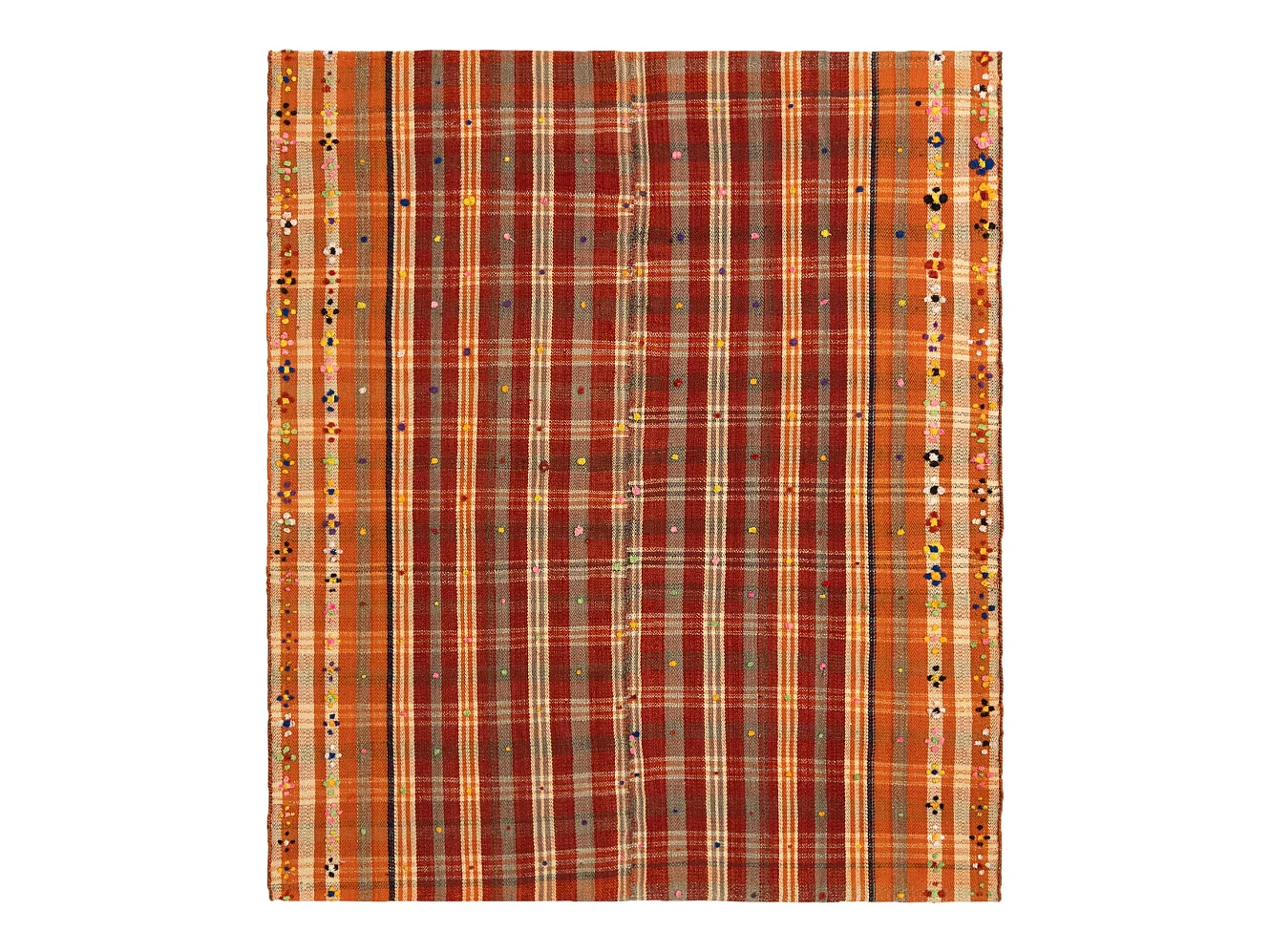 Tapis de laine 165x190 rouge Jajim